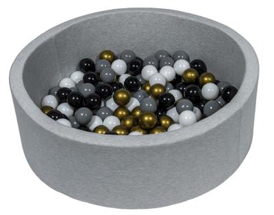 Viking Choice  Ballenbak 90 cm met 150 ballen zwart, wit, goud & grijs