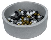 Viking Choice  Ballenbak 90 cm met 150 ballen zwart, wit, goud & grijs