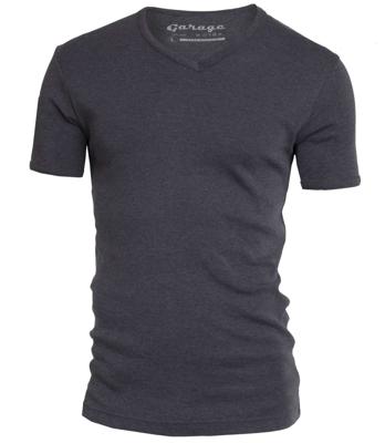 Basis t-shirt v-hals semi bodyfit antraciet Basis t-shirt v-hals semi bodyfit antraciet