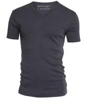 Basis t-shirt v-hals semi bodyfit antraciet