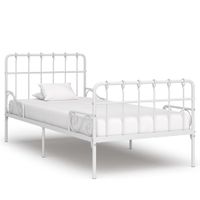 Bedframe met lattenbodem metaal wit 90x200 cm