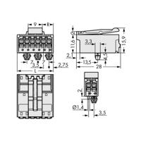 WAGO 2091-1526/020-000 Male behuizing (board) 2091 Totaal aantal polen: 6 Rastermaat: 3.50 mm Inhoud: 100 stuk(s) - thumbnail