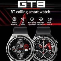 GT8 Slimme horloge 1.28 inch(es) Smart horloge Bluetooth Stappenteller Gespreksherinnering Fitnesstracker Compatibel met: Android iOS Dames Heren Lange stand-by Handsfree bellen Waterbestendig IP 67 Lightinthebox