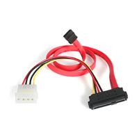 StarTech.com SAS naar SATA Slimline kabel, SAS SATA SFF-8482 met IDE stroomkabel, 1 x SATA (7pin) 1 x SFF-8482 (29pin) 1 x LP4 (stekker)
