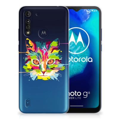 Motorola Moto G8 Power Lite Telefoonhoesje met Naam Cat Color Motorola Moto G8 Power Lite Telefoonhoesje met Naam Cat Color