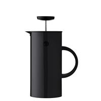 Stelton French Press EM77 - Franse koffiepers, koffiezetapparaat, isoleerkan, gemakkelijk te openen en te sluiten - Vaatwasmachinebestendige onderdelen - Incl. maatlepel - 1 liter (8 kopjes), zwart