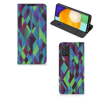 Samsung Galaxy A03s Stand Case Abstract Green Blue