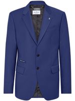 Philipp Plein blazer à simple boutonnage - Bleu