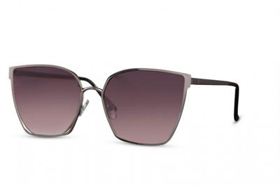 CWI zonnebril dames vlinder semi randloos cat. 3 zilver/paars CWI zonnebril dames vlinder semi randloos cat. 3 zilver/paars