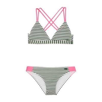 Protest gestreepte triangel bikini Kalia donkergroen/wit Protest gestreepte triangel bikini Kalia donkergroen/wit