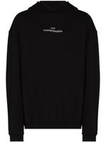 Maison Margiela hoodie en coton à logo brodé - Noir