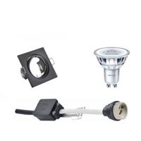 Philips - Led Spot Set - Corepro 840 36d - Gu10 Fitting - Inbouw Vierkant - Mat Zwart - 4.6w - Natuurlijk Wit 4000k -