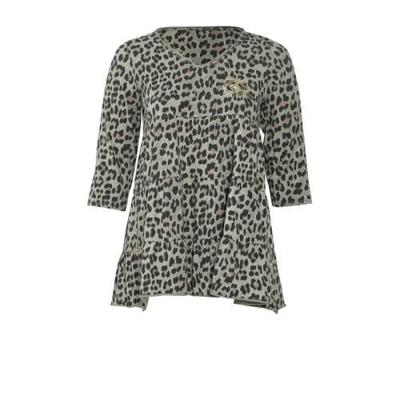 Paprika tuniek met dierenprint kaki