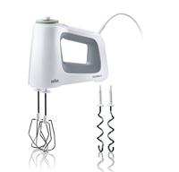 Braun HM 5000 WH MultiMix 5, Handmixer met afneembare gardes en deeghaken, 700W, 9 Snelheden, Wit/Grijs