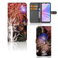 OPPO A78 5G | A58 5G Wallet Case met Pasjes Vuurwerk - thumbnail