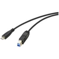 Renkforce USB-kabel USB 3.2 Gen1 USB-C stekker, USB-B stekker 1.80 m Zwart Afscherming totaal RF-5720408 - thumbnail