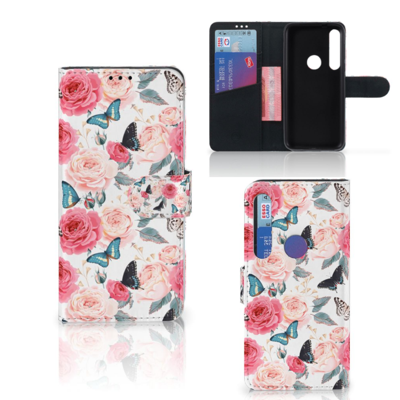 Motorola Moto G8 Plus Hoesje Butterfly Roses