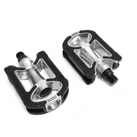 Falkx FALKX Alloy pedalen 9/16". Aluminium huis, anti-slip, (werkplaatsverpakking) zwart-zilver - thumbnail