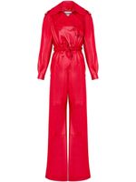 Moschino nappa-leather double-breasted jumpsuit - Rouge