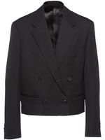 Prada blazer en laine à boutonnière croisée - Noir