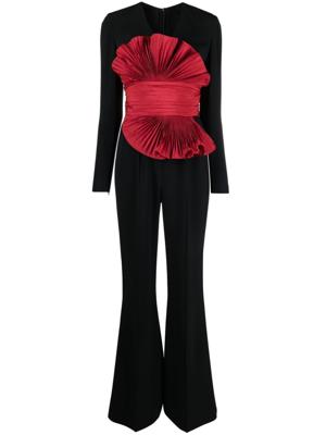 Elie Saab Jumpsuit met ruches - Zwart