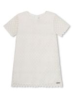 Michael Kors Kids robe en coton à dentelle fleurie - Blanc