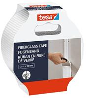 tesa Glasvezel Tape - reparatietape van glasvezel voor repareren, afdichten en afplakken - voor ruwe en gladde oppervlakken - scheurbestendig - 20 m x 50 mm,Wit