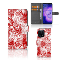 Telefoonhoesje met Naam OPPO Find X5 Angel Skull Rood - thumbnail