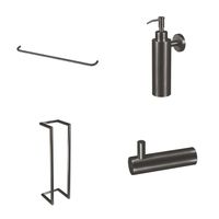 Accessoireset Qisani Flow Badkamer Geborsteld Gun Metal - thumbnail