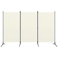 vidaXL Kamerscherm met 3 panelen 260x180 cm crèmewit