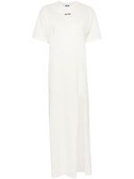 MSGM robe en coton à logo imprimé - Blanc