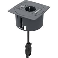 IB Connect 46102003/3 1 stuks Stopcontact (inbouw) Met USB-laaduitgang Grijs