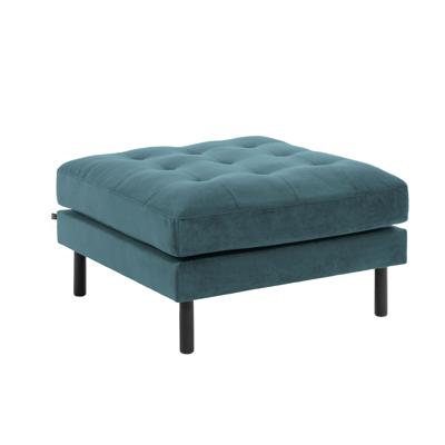 Voetenbank Debra fluweel turquoise 80 x 80 cm