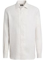 Zegna chemise en lin à manches longues - Blanc