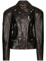 Dolce & Gabbana veste de moto en cuir - Noir