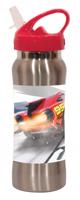 Giovas tuitbeker Cars staal 580 ml zilver/rood