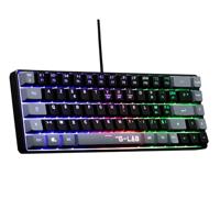 The G-Lab Keyz Hydrogen, 60% gamingtoetsenbord, bekabeld, Azerty, meerkleurige achtergrondverlichting, stil, compact formaat TKL - PC/PS5 (zwart/grijs)