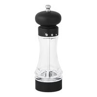Fackelmann Zout- en pepermolen DIAMANT, kruidenmolen met verstelbare keramische maalwerk, zout- en peperstrooier met strass-steentjes (kleur: transparant/zilver/zwart), hoeveelheid: 1 stuk