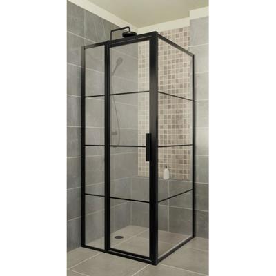 Xenz Industrial Line Premium Deur aan zijdeel voor hoekopstelling 90x200cm zwart LP-716 Xenz Industrial Line Premium Deur aan zijdeel voor hoekopstelling 90x200cm zwart LP-716