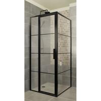 Xenz Industrial Line Premium Deur aan zijdeel voor hoekopstelling 90x200cm zwart LP-716