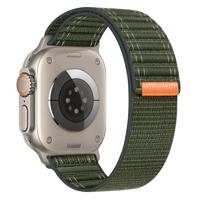 By Qubix - Nylon Wave band - Groen - Compatible met Apple Watch 38mm / 40mm / 41mm / 42mm - Compatible Apple watch bandjes