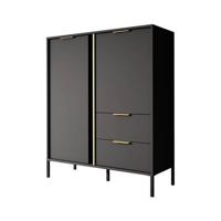 Meubella Dressoir Loren - Antraciet - 103 cm - Hoog