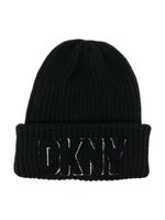 Dkny Kids bonnet nervuré à patch logo - Noir - thumbnail