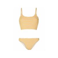 Protest gestreepte crop bikini Epic geel/wit