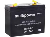 multipower MP7-6S Loodaccu 6 V 7 Ah Loodvlies (AGM) (b x h x d) 116 x 99 x 50 mm Kabelschoen 4.8 mm Onderhoudsvrij, Geringe zelfontlading