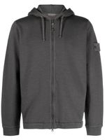 Stone Island hoodie zippé à patch Compass - Gris