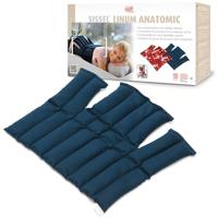 SISSEL® Linum Anatomic Warmtekussen met lijnzaadvulling, vochtige warmte en ontspanning, katoen, ideaal bij spierspanning en maag-darmklachten, kleuren: blauw/bloesem, afmetingen: 38 x 36 cm