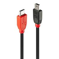 LINDY USB-kabel USB 2.0 USB Micro-B stekker, USB Mini-B stekker 2,00 m zwart met OTG-functie