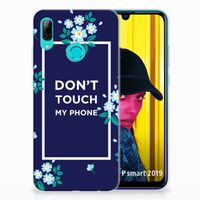 Huawei P Smart 2019 Silicone-hoesje Flowers Blue DTMP - thumbnail