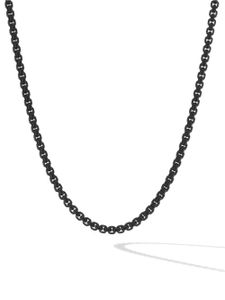 David Yurman collier en or jaune 14ct et acier inoxydable - Noir